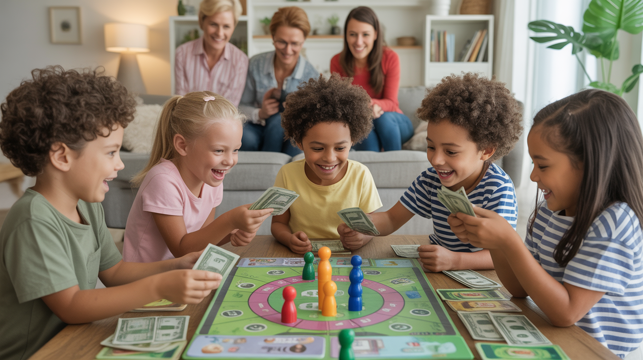 enfants jeu financier