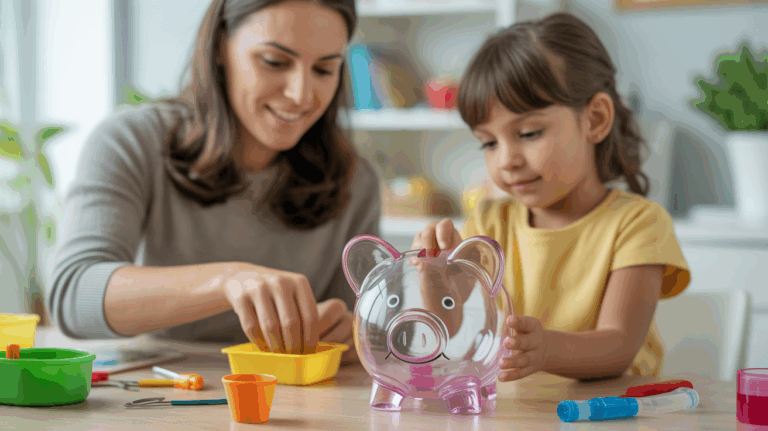 parent enfant bricolage banque